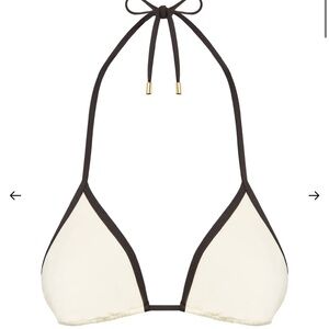 Monday Swimwear Cream and Black Bikini Top